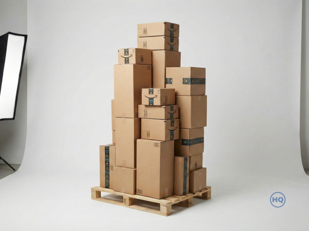 Amazon liquidation pallet with verified surplus boxes supplied by HQ Company for UAE wholesale buyers